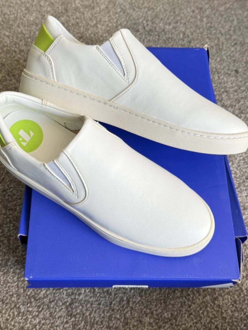 Thousand Fell Women's Slip-On White Lime Sneakers Size 7.5 NIB